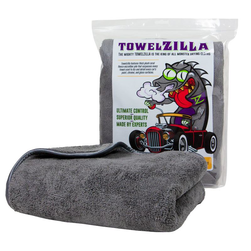TowelZilla Microfiber Car Cleaning Cloths, 800 GSM Ultra-Thick Car Drying Towel, Single and Multi-Towel Packs, Bulk Cases