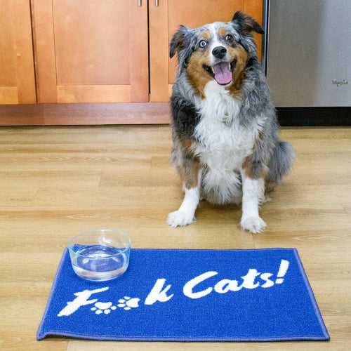 Pet Bowl Mat for Dog Owners, Funny Decorative Design Beware