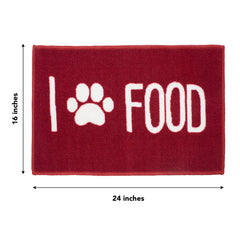 Pet Mat with Non-Slip Backing (Bulk Case of 24), Food Bowl Mat, Four Decorative Designs, 16x24 in.