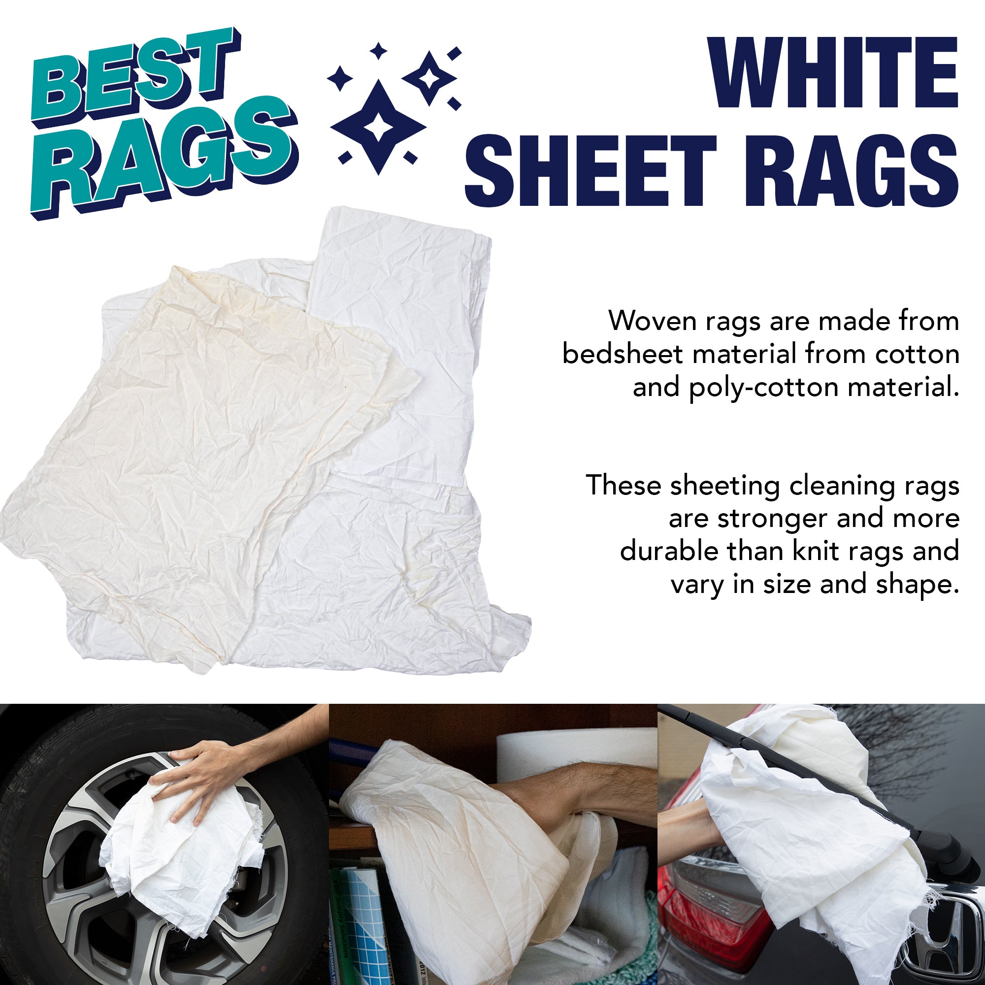 Shed Rag Reclaimed Sheet Rags, Multiple Sizes, Bulk Bags in 5 & 10 Lb, & Boxes ...