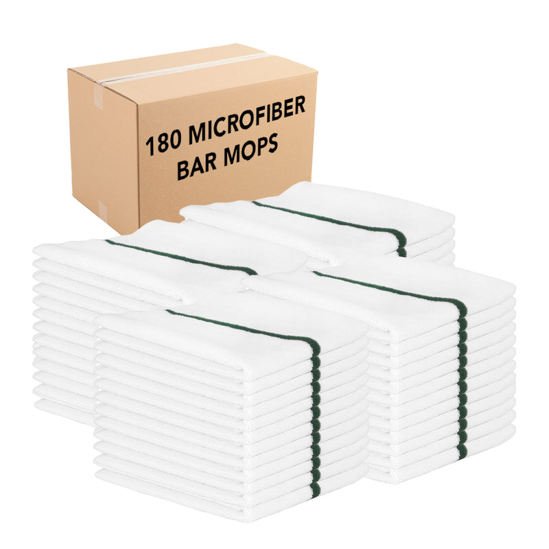 Microfiber Bar Mop Kitchen Towels, 15x18 in., Absorbent and Lint-Free, Buy a Case of 180 or a 12-Pack