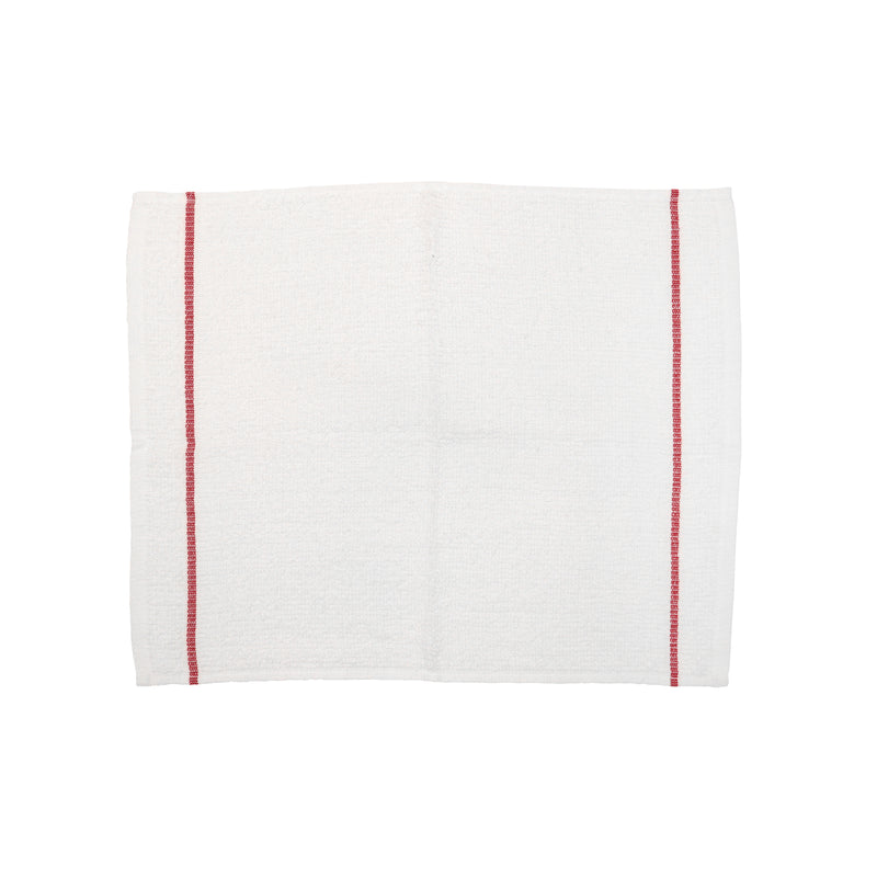 Ribbed Cotton Bar Mop Kitchen Towels, 16x19 in., White with Choice of Six Stripe Colors, Bulk Case of 216
