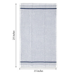 Bulk Case of 144 Windowpane Stripe Kitchen Towels, Cotton, Five Color Options, Size 15x25 in.
