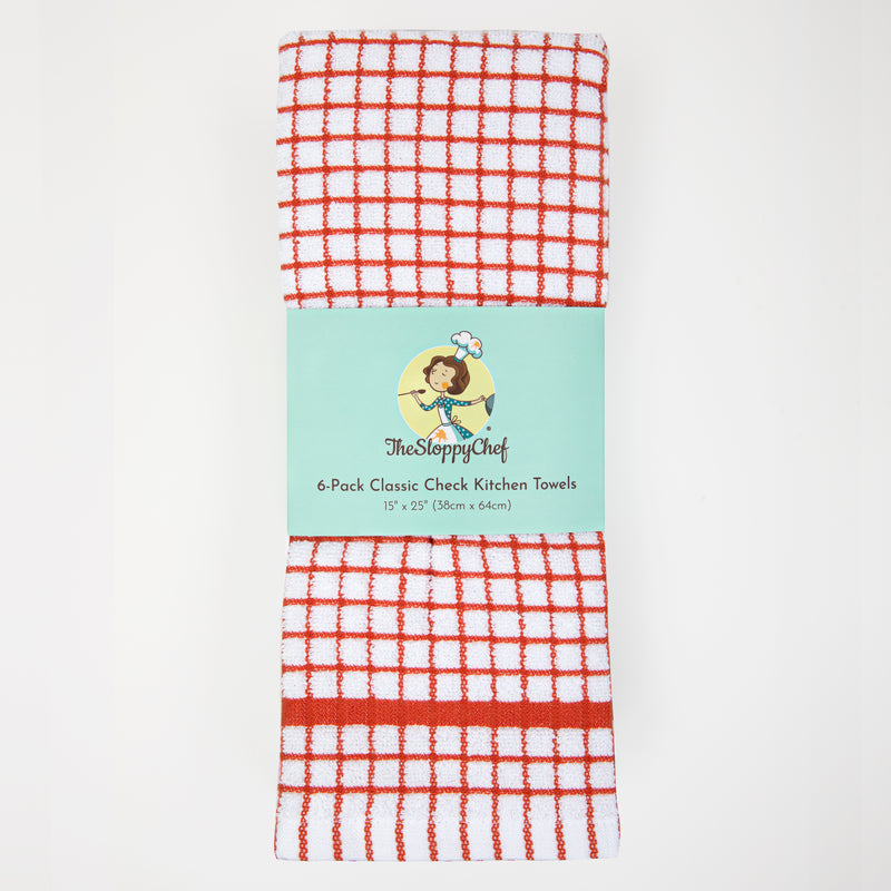 Classic Windowpane Kitchen Towel 6-Pack, Cotton, Five Color Options, Size 15x25 in., Buy a 6-Pack or a Bulk Case of 144