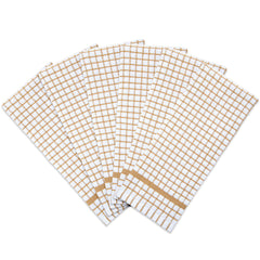 Bulk Case of 144 Windowpane Stripe Kitchen Towels, Cotton, Five Color Options, Size 15x25 in.