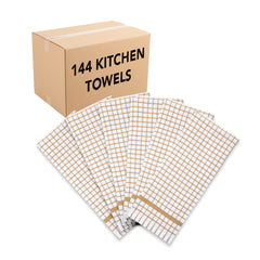 Classic Windowpane Kitchen Towel 6-Pack, Cotton, Five Color Options, Size 15x25 in., Buy a 6-Pack or a Bulk Case of 144
