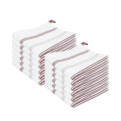 Premier Cotton Striped Dishcloth with Hanging Loop 12-Pack, 13x13 in., Cotton, 4 Two-Tone Stripe Colors, Buy a 12-Pack or a Bulk Case of 144
