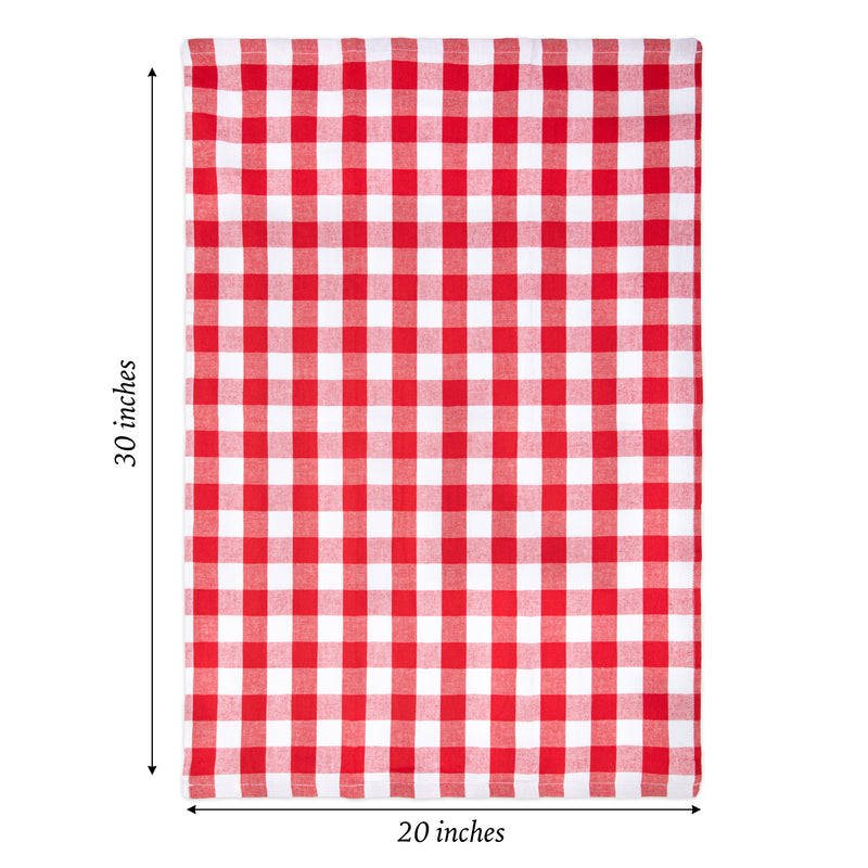 Bulk Case of 144 Buffalo Plaid Kitchen Towels, Oversized 20x30 in., Six Colors