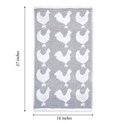 Tickling Weave Rooster Kitchen Towels 4-Packs, Cotton, 16x27 in., Buy a Bulk Case of 48 Rooster Towels.