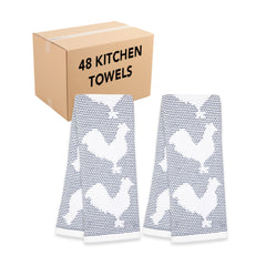 Tickling Weave Rooster Kitchen Towels 4-Packs, Cotton, 16x27 in., Buy a 4-pack or a Bulk Case of 48 Rooster Towels.