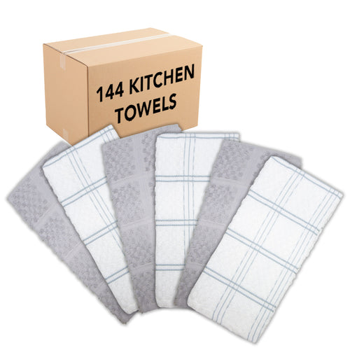 Pack of 6 Premium Kitchen Towels Set - Window Pane Design Kitchen
