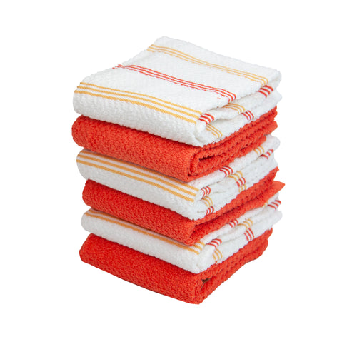Kitchen Dish Towels, 16 Inch x 25 Inch Bulk Cotton Kitchen Towels and  Dishcloths Set, 6