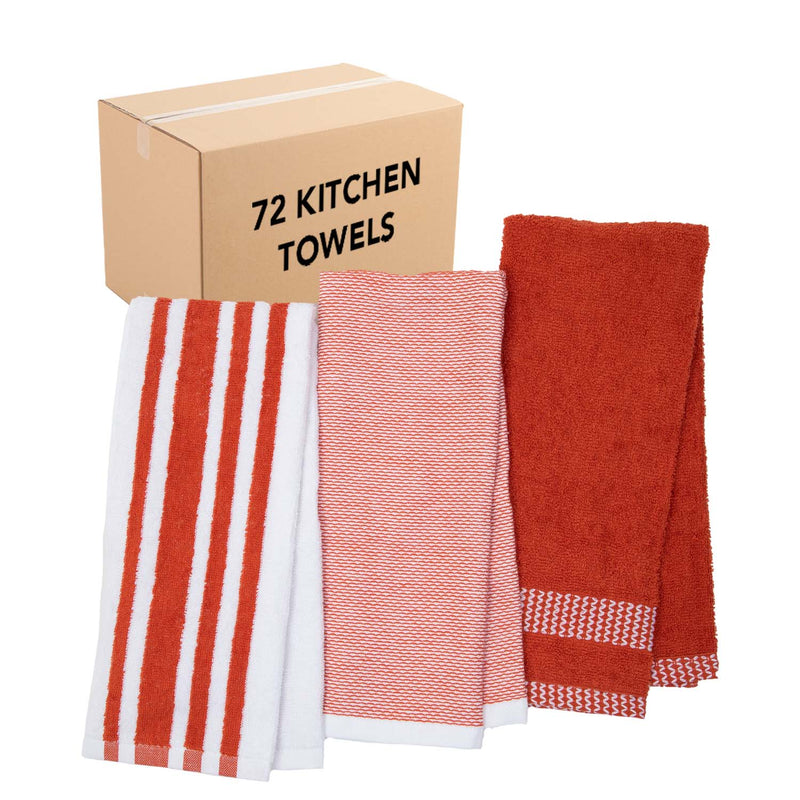 Arkwright 6 Pack of Buffalo Plaid Kitchen Towels - 20 x 30 - Red