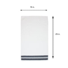 4 Pack of Kitchen Towels: 15 x 25, Striped With Diamond Pattern, Treated with Silvadur Anti-Microbial Properties