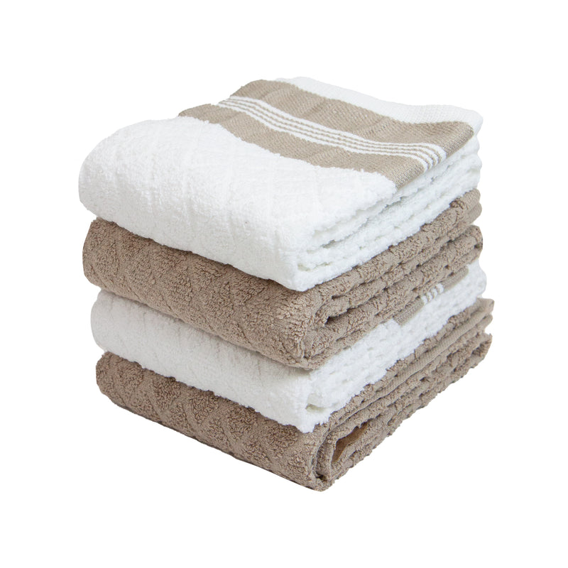 Kitchen Dish Towels, 16 Inch x 25 Inch Bulk Cotton Dishcloths Set