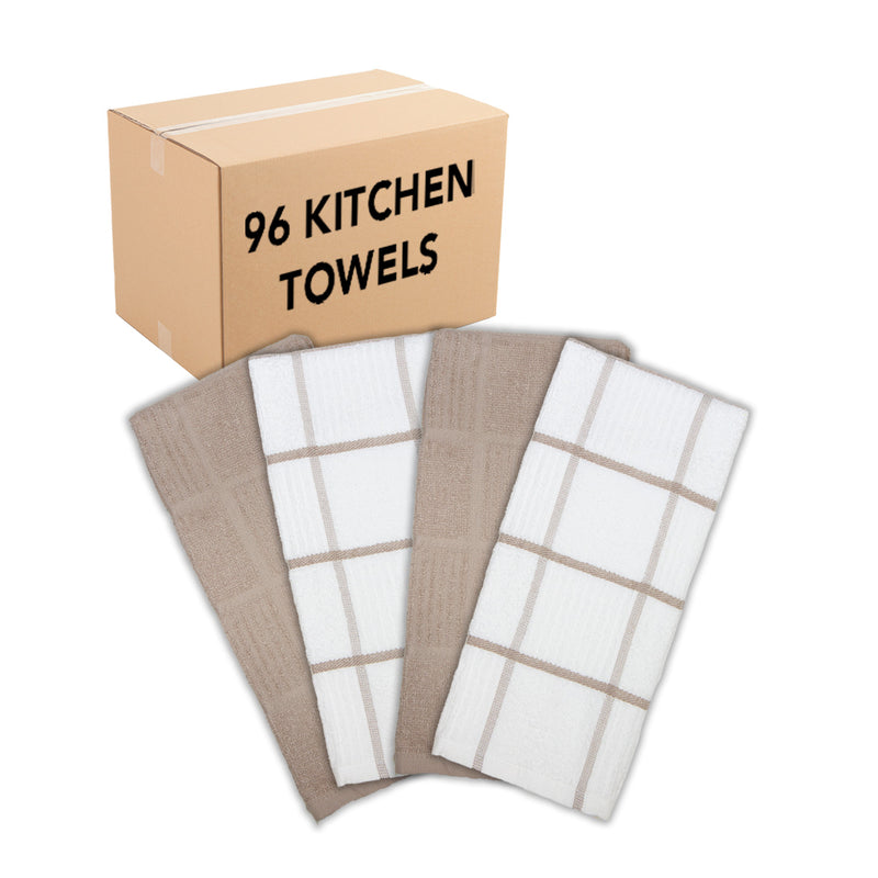 4 Pack of Sloppy Chef Kitchen Towels: 15 x 25, Striped Windowpane Pattern,  Treated with, 4 Pack - Smith's Food and Drug