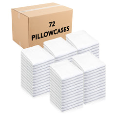 Antimicrobial Treated Pillowcase Sets - Queen Size, Quantity Options, 180 Thread Count, Poly Cotton Blend, Soft White