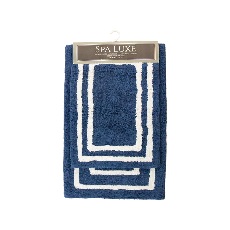 Spa Luxe 2-Piece Bath Rug Set, 17x23 & 20x30, Pattern and Color Options, Cotton with Latex Backing