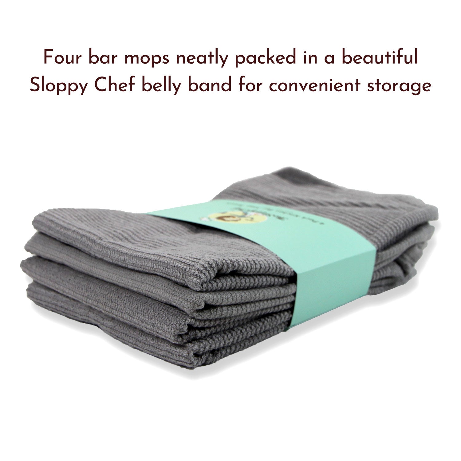 Sloppy Chef Bulk Case of 192 Bar Mop Kitchen Towels, 16x19 in., Assorted Colors and Patterns, Single Style per Pack, 48 Packs of