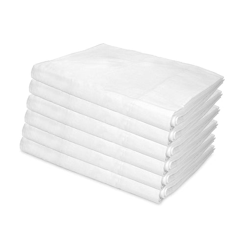 Lulworth Flat Bed Sheets (Full, Bulk Case of 24) Soft, 200 Thread Count,  Poly/Cotton Blend, White 