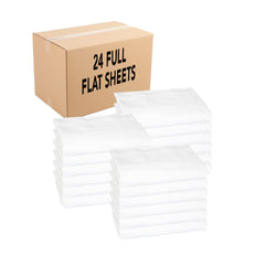 Lulworth Flat Bed Sheets (Bulk Case of 24), 200 Thread Ct., Cotton Poly Blend, Size Options
