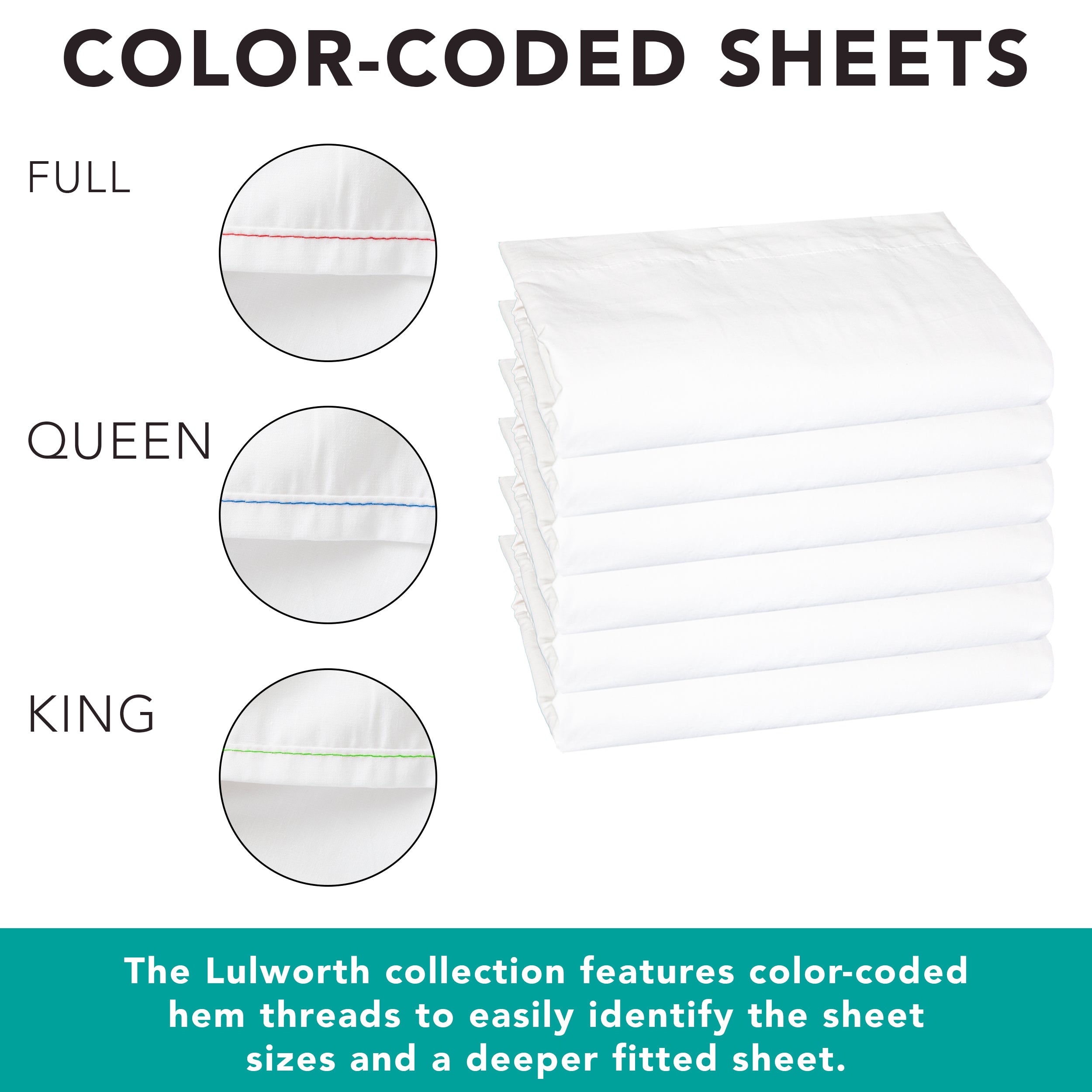 6-Pack White Fitted Bed Sheets, 200 Thread Count, Cotton Blend, Multiple Sizes