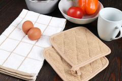 Kitchen Pot Holders, Cotton Terry, Looped, 7x7 in., Six Colors, Buy a Case of 144.