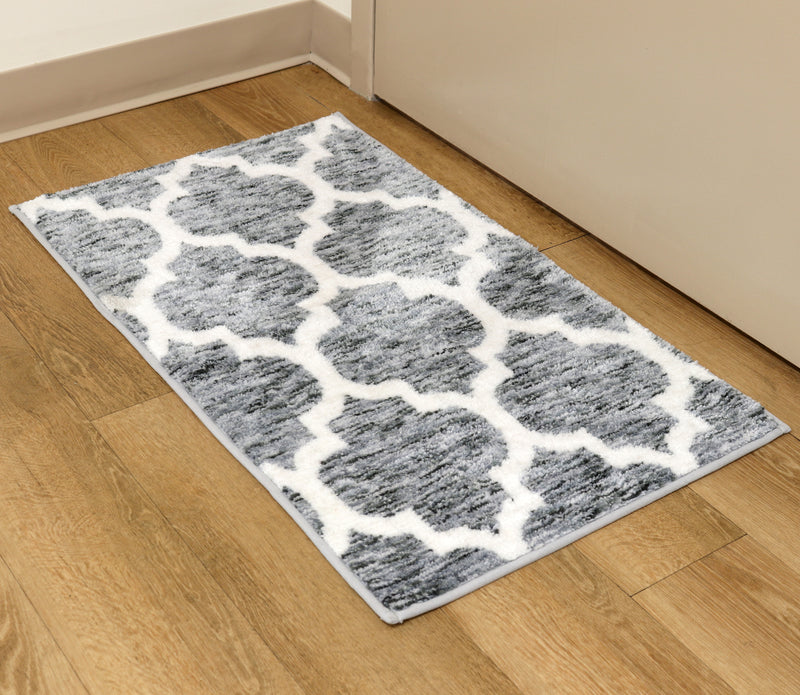 Artistry Area Rug - 20 x 34 - Trellis Design- Microfiber Material with Skid-Resistant Backing