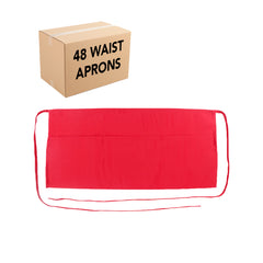 Waist Aprons for Servers with Three Patch Pockets and Adjustable Ties, Spun Polyester, Buy a 12-Pack or a Case of 48