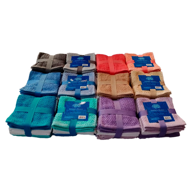 24 Wholesale 6 Pack Wash Cloths - at 