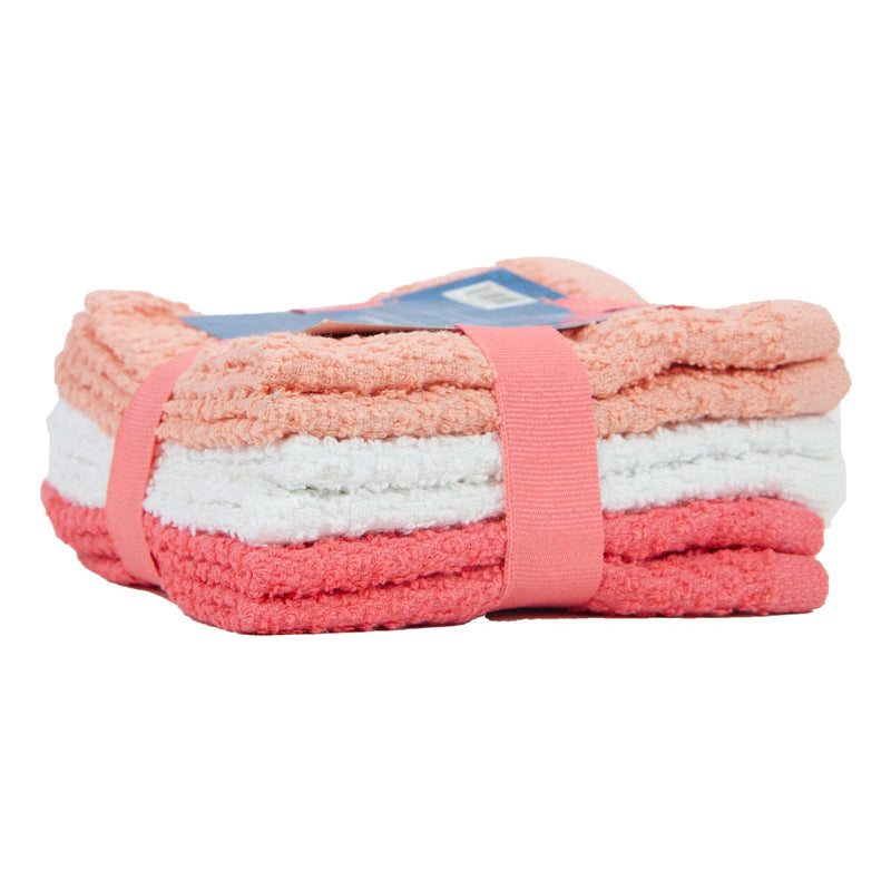 Pink/White Baby 6-Pack Wash Cloths