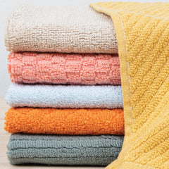 Sunshine Assorted Washcloths (Bulk Case of 288), Cotton, Patterns, Solids, & Jacquards, Assorted Colors & Styles, 13x13 in.