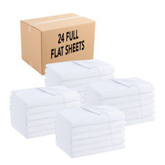 Host & Home Microfiber Flat Sheets, White, Size Options 6 Pack or Case of 24